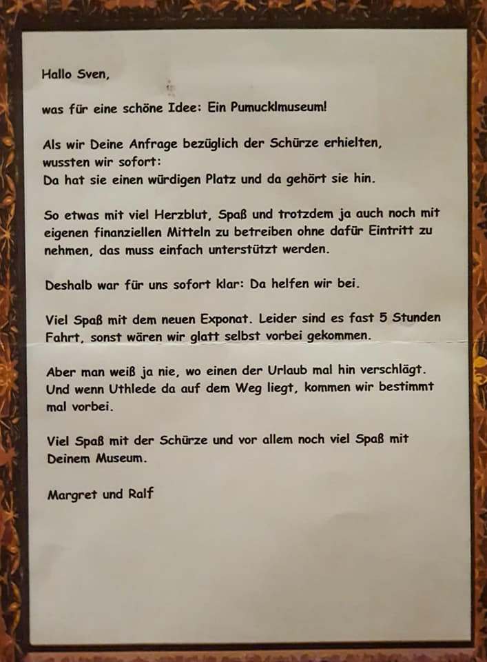 Brief von Margret & Ralf aus Dinslaken